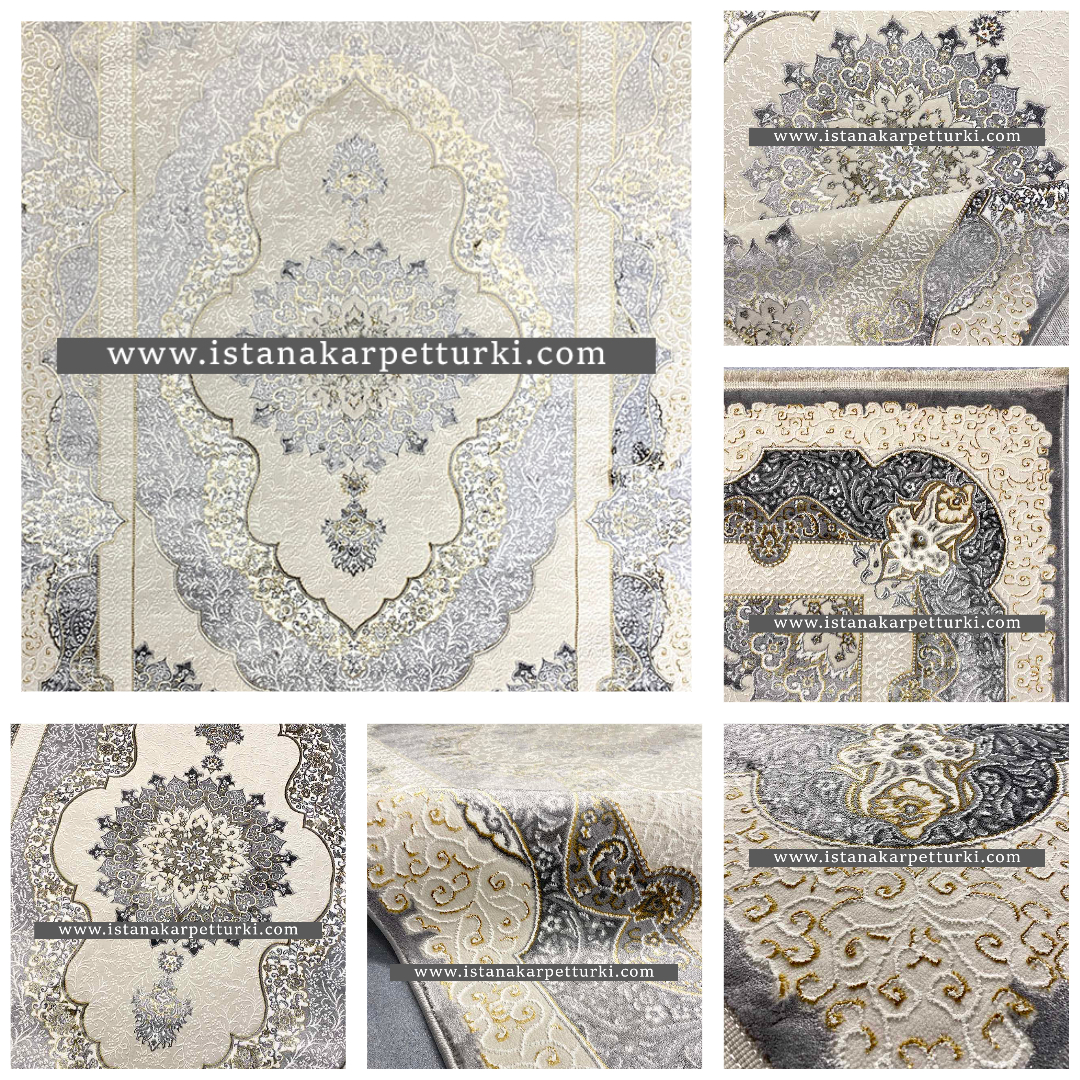 Karpet Halus Seperti Sutra, Motif Persia, Karpet Turki untuk Ruang Tamu dan Kamar Tidur | Istana Karpet Turki Silk N390A