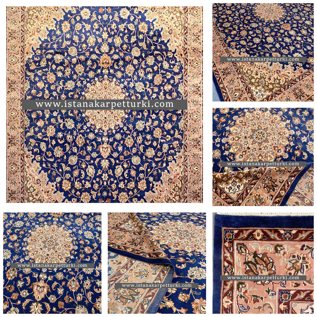 Karpet Persia Istimewa, Ditenun Tangan dengan 100% Sutra dan Wol, Menampilkan Desain Iran Berkualitas Tinggi yang Ditonjolkan oleh Keahlian Kerajinan Turki Otentik Istana Karpet Turki SILK WOOL CH 272