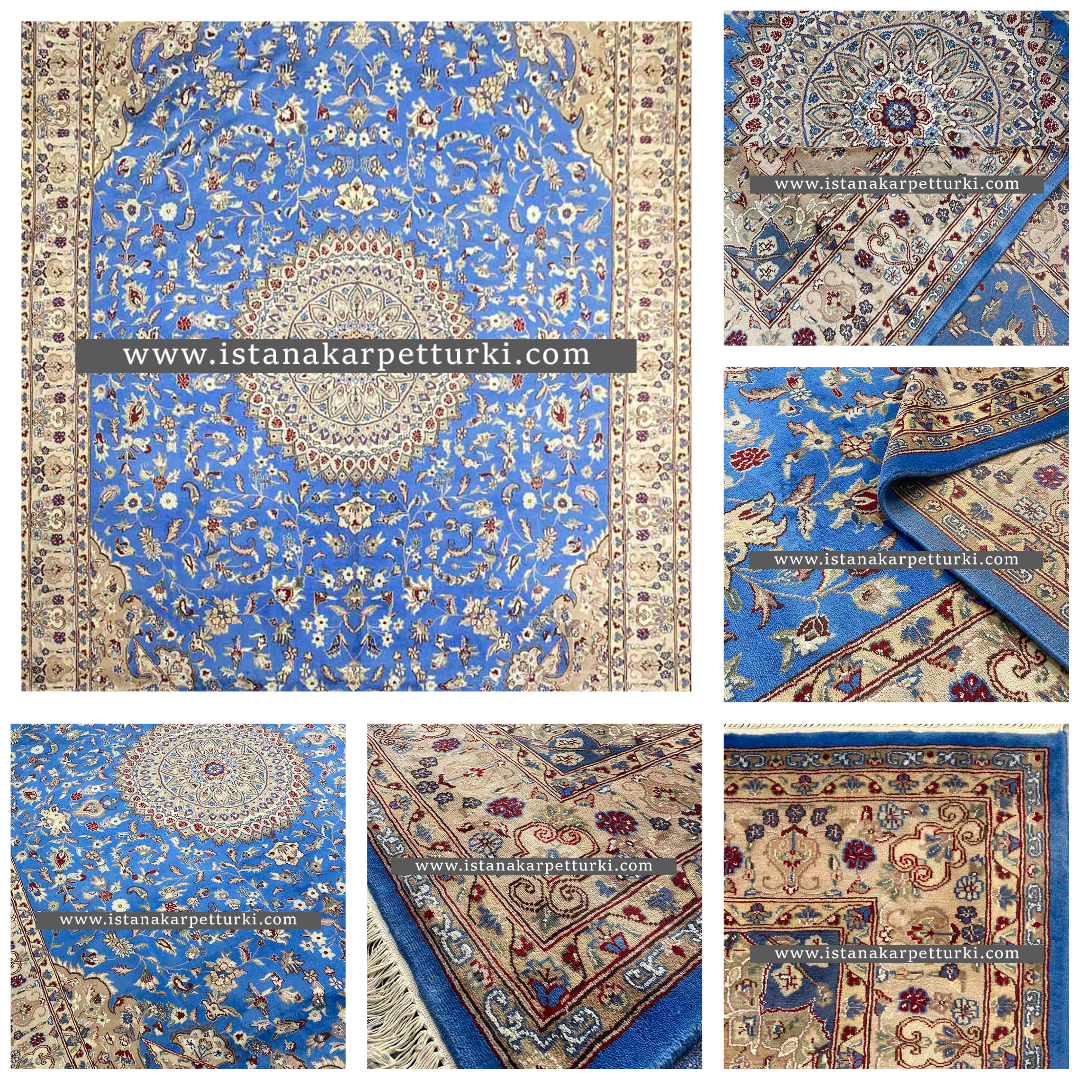 Karpet Persia Buatan Tangan, Desain 100% Sutra Wol, Karpet Iran Berkualitas Tinggi, Karpet Turki, Karpet Istana Karpet Turki Asli Buatan Tangan, Sutra Wol CH 2164