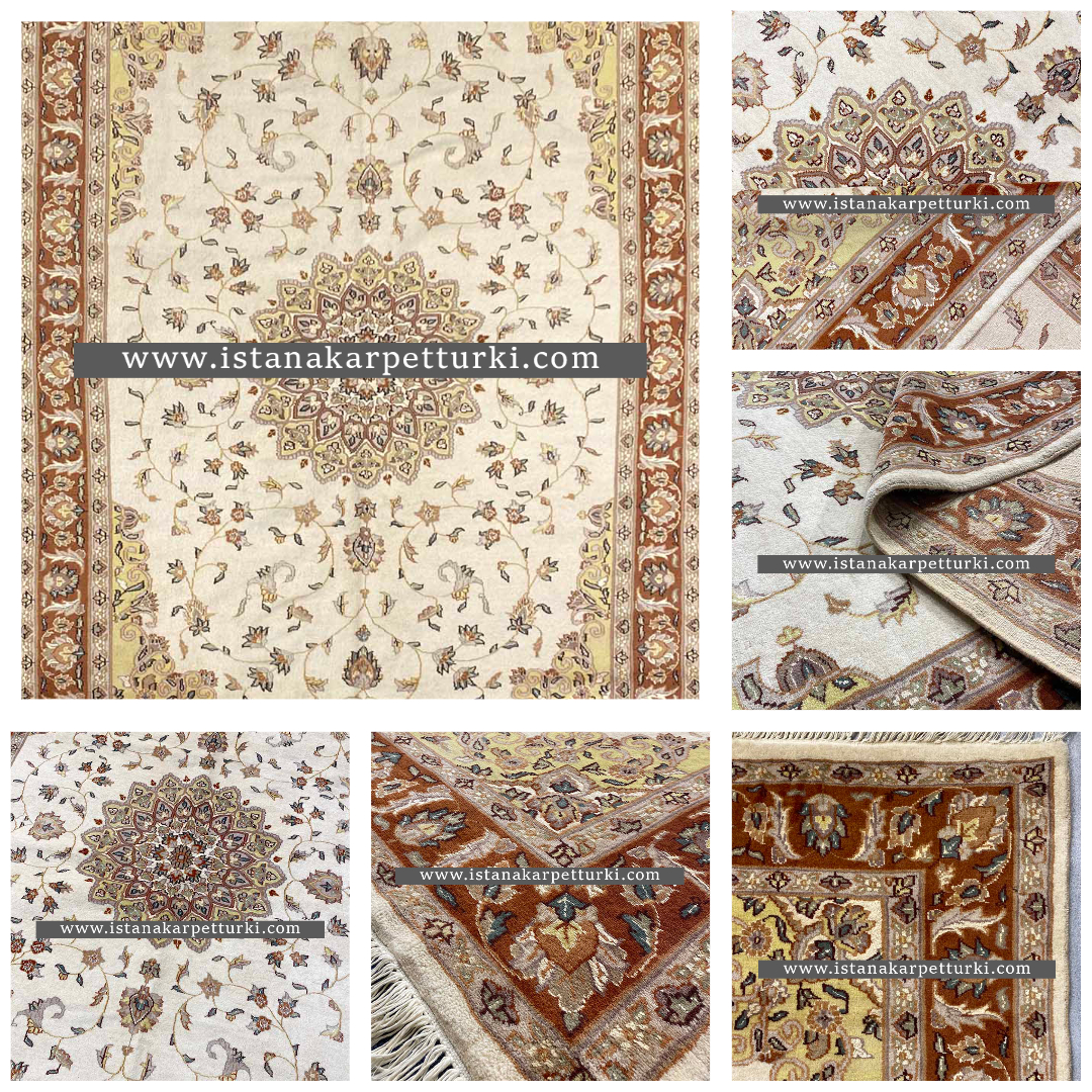 Karpet Persia Buatan Tangan, Desain 100% Sutra Wol, Karpet Iran Berkualitas Tinggi, Karpet Turki, Istana Karpet Turki Asli Buatan Tangan, Sutra Wol CH 2128